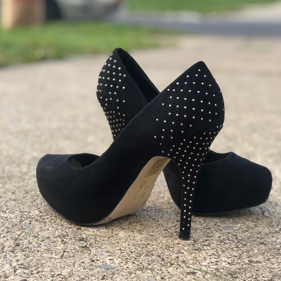 Platform Pumps - Black with Gold Studs - Picture 2 of 13